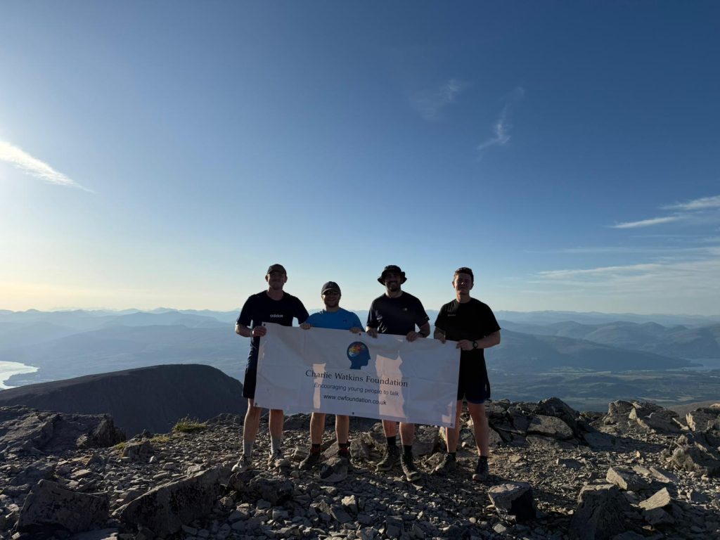 At the top of Ben Nevis, for the Charlie Watkins Foundation
